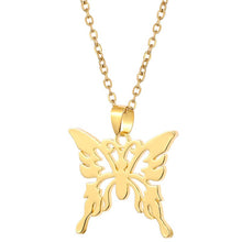 Load image into Gallery viewer, Word Necklace Men Women Flame Pendant Necklace Hip-Hop Rock Titanium Stainless Steel Gold Color Chain Necklace
