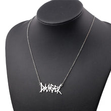 Load image into Gallery viewer, Word Necklace Men Women Flame Pendant Necklace Hip-Hop Rock Titanium Stainless Steel Gold Color Chain Necklace