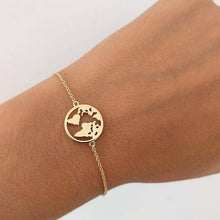 Carica l&#39;immagine nel visualizzatore di Gallery, Collana con mappa del mondo Ciondolo con mappa in oro Girocollo con mappa del mondo Girocollo con stella Crescent Moon Collane per donna Gioielli Boho multistrato 