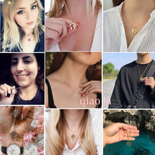 Carica l&#39;immagine nel visualizzatore di Gallery, Collana con mappa del mondo Ciondolo con mappa in oro Girocollo con mappa del mondo Girocollo con stella Crescent Moon Collane per donna Gioielli Boho multistrato 