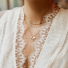 Carica l&#39;immagine nel visualizzatore di Gallery, Collana con mappa del mondo Ciondolo con mappa in oro Girocollo con mappa del mondo Girocollo con stella Crescent Moon Collane per donna Gioielli Boho multistrato 