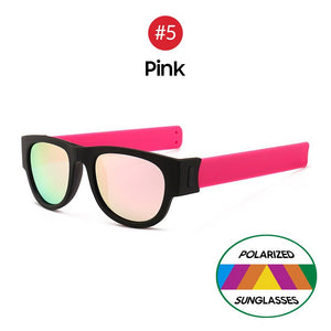 Occhiali da sole pieghevoli da polso Occhiali rotondi circolari per uomo e donna Bracciale Occhiali da sole pieghevoli per esterni Polsino sportivo pieghevole