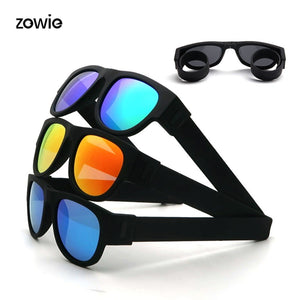 Occhiali da sole pieghevoli da polso Occhiali rotondi circolari per uomo e donna Bracciale Occhiali da sole pieghevoli per esterni Polsino sportivo pieghevole