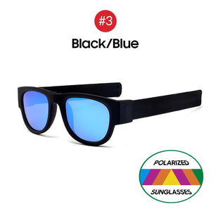 Occhiali da sole pieghevoli da polso Occhiali rotondi circolari per uomo e donna Bracciale Occhiali da sole pieghevoli per esterni Polsino sportivo pieghevole