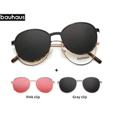 Load image into Gallery viewer, X103 BAUHAUS Magnet polarized women men sunglasses  Retro Round metal frames glasses Brand sun glasses UV400