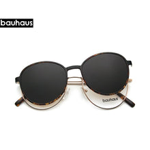 Load image into Gallery viewer, X103 BAUHAUS Magnet polarized women men sunglasses  Retro Round metal frames glasses Brand sun glasses UV400