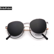 Load image into Gallery viewer, X103 BAUHAUS Magnet polarized women men sunglasses  Retro Round metal frames glasses Brand sun glasses UV400