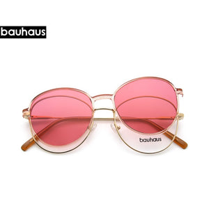 X103 BAUHAUS Magnet polarized women men sunglasses  Retro Round metal frames glasses Brand sun glasses UV400