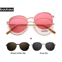 Load image into Gallery viewer, X103 BAUHAUS Magnet polarized women men sunglasses  Retro Round metal frames glasses Brand sun glasses UV400