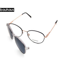 Load image into Gallery viewer, X103 BAUHAUS Magnet polarized women men sunglasses  Retro Round metal frames glasses Brand sun glasses UV400