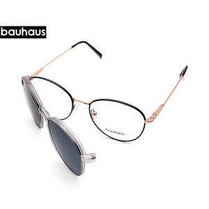 X103 BAUHAUS Magnet polarized women men sunglasses  Retro Round metal frames glasses Brand sun glasses UV400