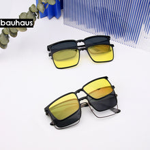 Carica l&#39;immagine nel visualizzatore di Gallery, X107  Clip-on Glasses Frame Optical Prescription Eyeglasses with Magnetic Polarized Cool Metal Eyewear Frame