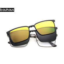 Carica l&#39;immagine nel visualizzatore di Gallery, X107  Clip-on Glasses Frame Optical Prescription Eyeglasses with Magnetic Polarized Cool Metal Eyewear Frame