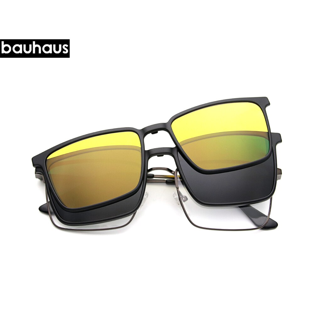 X107  Clip-on Glasses Frame Optical Prescription Eyeglasses with Magnetic Polarized Cool Metal Eyewear Frame