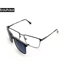 Carica l&#39;immagine nel visualizzatore di Gallery, X107  Clip-on Glasses Frame Optical Prescription Eyeglasses with Magnetic Polarized Cool Metal Eyewear Frame