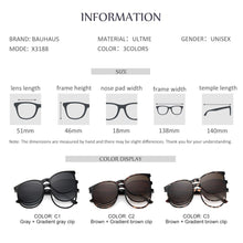 Load image into Gallery viewer, X3188 Magnet Sunglasses Women Polarized 2 In 1 Eyeglass Frame With Clip On Glasses Polarized Lens