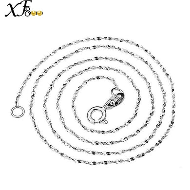 Collana in oro bianco 18 carati con gioielleria raffinata Collana in oro 40/45 cm au750 Gioielli a forma di O Regalo di festa nuziale per le donne XFX311 