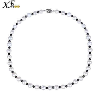 [XF800] Baroque Pearl Necklace Pearl Jewelry Genuine 2017 New Choker Necklace 8-9mm Party Christmas Gift[TX208]
