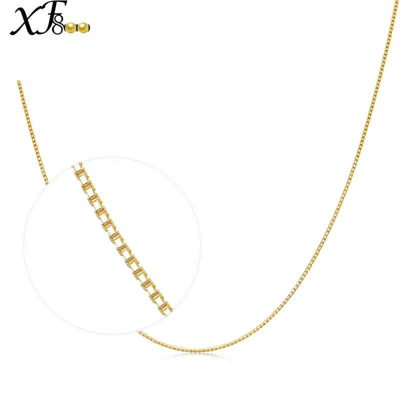Genuine 18K Yellow Gold Chain 18 inches fine Jewelry Real au750 Necklace Pendant 45cm about 1g Party Gift For Women XFX314