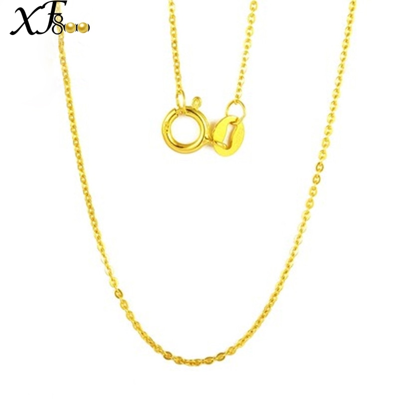 Genuine 18k Gold Necklace Fine Jewlery Real Au750 White Yellow Gold Chain Wedding Party Gift Romantic For women Girl D206