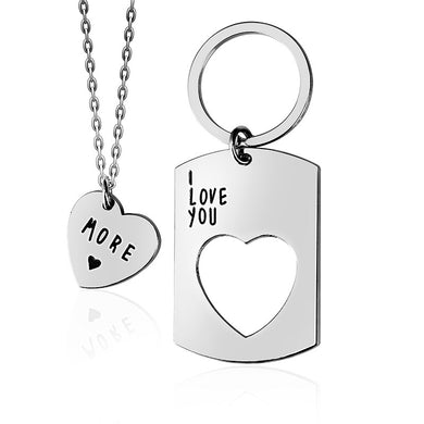Collana con ciondolo a cuore Portachiavi cavo Set di moda Collana 'Ti amo, ALTRO' Regali per gli amanti Regali per coppie Accessori 