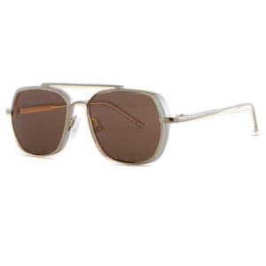 XIKEER 2023 Square Sunglasses Men Women Stark Iron Man Sunglasses Color Lens Metal Frame High-Quality  Sunglas