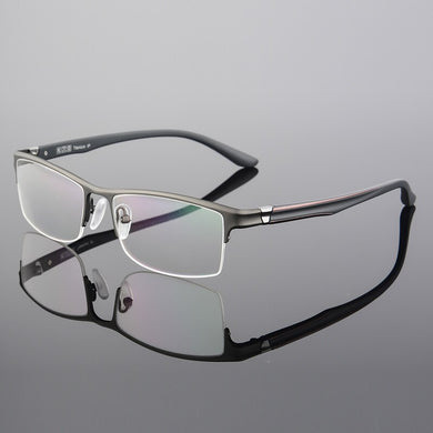 XINZE Pure Titanium Eyeglasses Half Rim Optical Frame Prescription Spectacle Frameless Glasses For Men Eye glasses Slim Temple