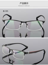 Load image into Gallery viewer, XINZE Pure Titanium Eyeglasses Half Rim Optical Frame Prescription Spectacle Frameless Glasses For Men Eye glasses Slim Temple