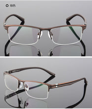Load image into Gallery viewer, XINZE Pure Titanium Eyeglasses Half Rim Optical Frame Prescription Spectacle Frameless Glasses For Men Eye glasses Slim Temple