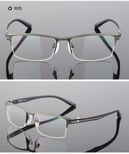 Load image into Gallery viewer, XINZE Pure Titanium Eyeglasses Half Rim Optical Frame Prescription Spectacle Frameless Glasses For Men Eye glasses Slim Temple