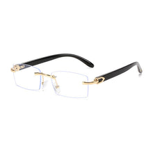 Load image into Gallery viewer, XIU buffalo horn sunglasses rimless square  designer white black buffs sun glasses trendy eyewear gafas de sol hombre