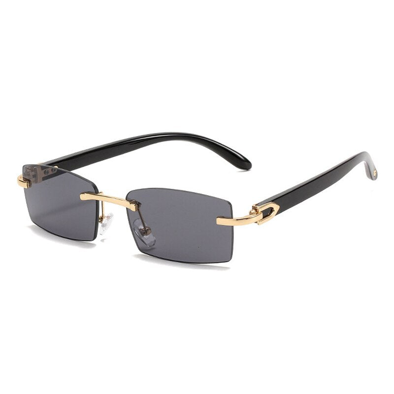 XIU buffalo horn sunglasses rimless square  designer white black buffs sun glasses trendy eyewear gafas de sol hombre
