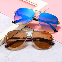 Load image into Gallery viewer, XIU green yellow steampunk sunglasses men pilot metal frame 7 colors sun glasses women punk sunglass gafas de sol uv400