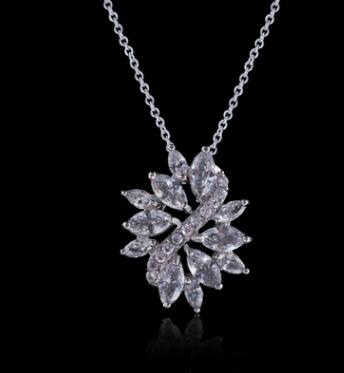 4 Color Flower 1 Necklaces Women AAA Cubic Zirconia Copper Pendant Fashion Wedding Jewelry New Year Gift