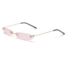 Load image into Gallery viewer, narrow sunglasses men rimless summer 2022 red blue black rectangular sun glasses for women small face hot selling