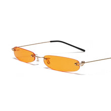 Load image into Gallery viewer, narrow sunglasses men rimless summer 2022 red blue black rectangular sun glasses for women small face hot selling