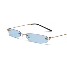 Load image into Gallery viewer, narrow sunglasses men rimless summer 2022 red blue black rectangular sun glasses for women small face hot selling