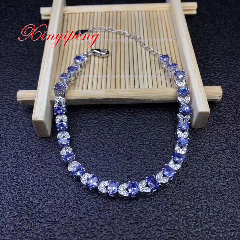Xin yi peng 925 silver inlaid natural ruby bracelets, women bracelet, generous fashion, anniversary gift