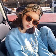 Carica l'immagine nel visualizzatore di Gallery, Xiu circle sunglasses retro round nude orange black yellow frame sun glasses smoke black lens vintage sunglass uv400