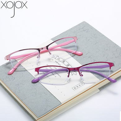 XojoX -1.5 -2.0 -2.5 -3.0 to-6 Business Finished Myopia Glasses Women Half Frame Anti Blue Light Shortsighted Eyewear Men