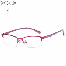 Load image into Gallery viewer, XojoX -1.5 -2.0 -2.5 -3.0 to-6 Business Finished Myopia Glasses Women Half Frame Anti Blue Light Shortsighted Eyewear Men