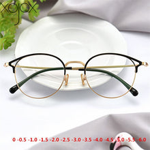 Load image into Gallery viewer, XojoX Cat Eye Finished Myopia Glasses Vintage Round Short-sighted Eyeglasses Women Men Prescription Degree -1 -1.5 -2 -2.5 -3to6