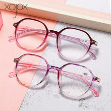 Load image into Gallery viewer, XojoX Gradient Reading Glasses for Women Men Irregular Farsightedness Eyewear Transparent Presbyopia Diopter +1.5 2.5