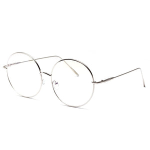 Montature per occhiali rotondi oversize Donna Uomo Moda Occhiali trasparenti Montature per occhiali da vista in metallo unisex 