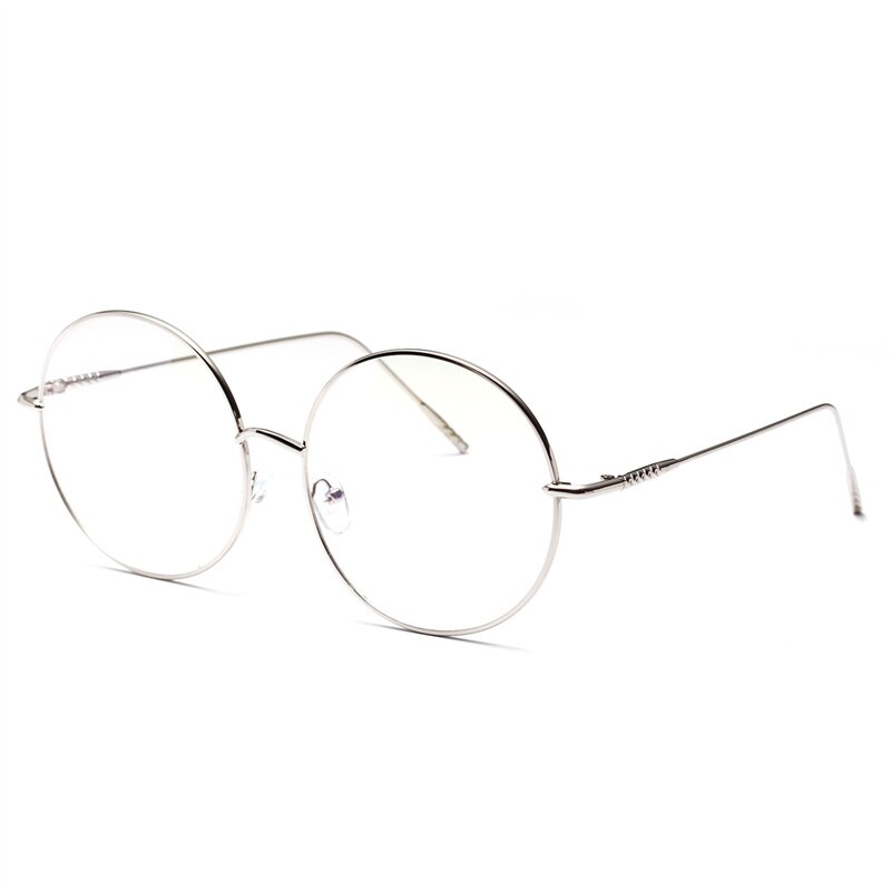 Montature per occhiali rotondi oversize Donna Uomo Moda Occhiali trasparenti Montature per occhiali da vista in metallo unisex 
