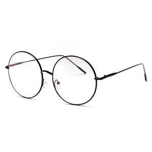 Montature per occhiali rotondi oversize Donna Uomo Moda Occhiali trasparenti Montature per occhiali da vista in metallo unisex 