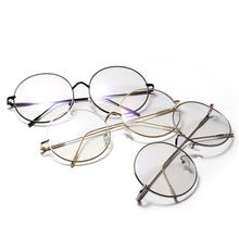 Carica l&#39;immagine nel visualizzatore di Gallery, Montature per occhiali rotondi oversize Donna Uomo Moda Occhiali trasparenti Montature per occhiali da vista in metallo unisex 
