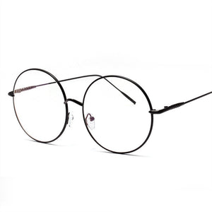 Montature per occhiali rotondi oversize Donna Uomo Moda Occhiali trasparenti Montature per occhiali da vista in metallo unisex 