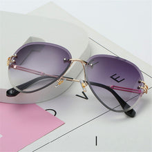 Load image into Gallery viewer, Rimless Sunglasses Women Fashion Designer Sun Glasses Metal Farme Gradient Shades Cutting Lens Famale Goggles  UV400