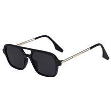 Load image into Gallery viewer, ¿Y EI Retro puentes dobles mujeres gafas de sol de moda Rosa gradiente de gafas de moda hueco de leopardo azul gafas de sol hombres tonos